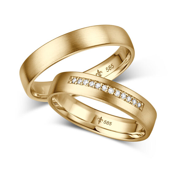 Trauringe TR-0-00063 & TR-1-00063 Delaine Gelbgold