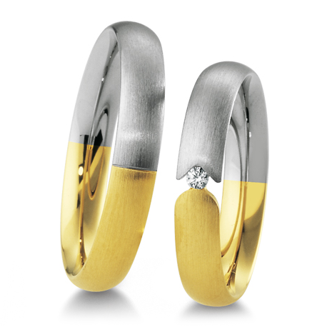 Eheringe Trauringe Weißgold & Gelbgold 48/04155 & 48/04156