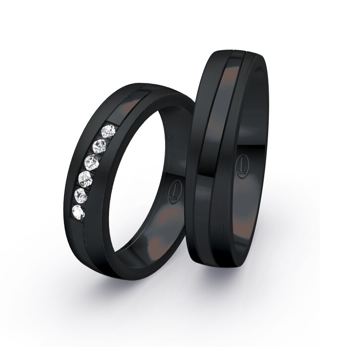 Eheringe Partnerringe Zirkonium schwarz Surfing Colors Ruesch