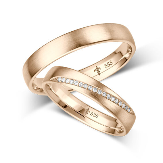 Trauringe TR-0-00061 & TR-1-00061 Sylvie Roségold