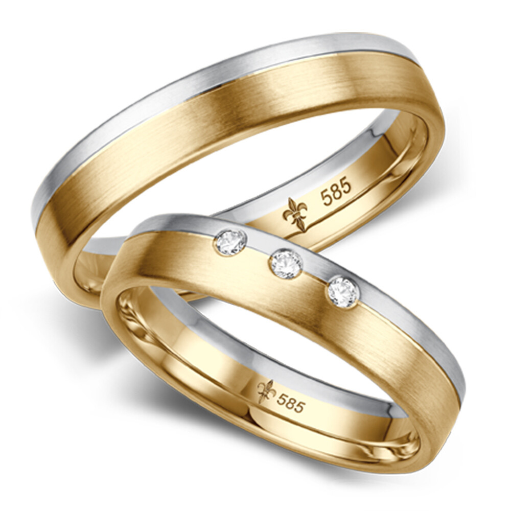 Trauringe Odette Gelbgold & Weißgold TR-0/TR-1-00059