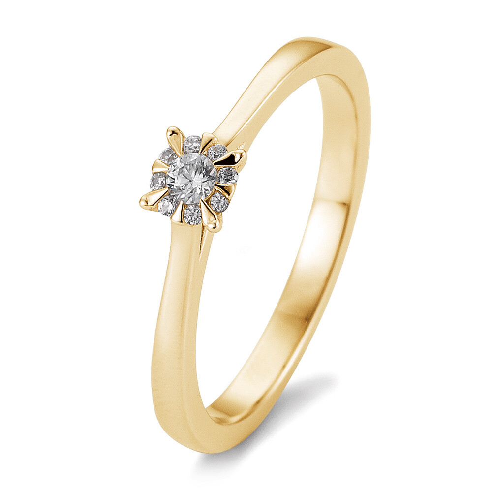 Solitär Ring Gelbgold 585 - 0,104 ct - TRS05BR763G