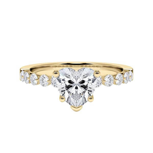 Diamantring Gelbgold 375 Lab Grown Herz Diamant zus. 1,900ct. RU-1788