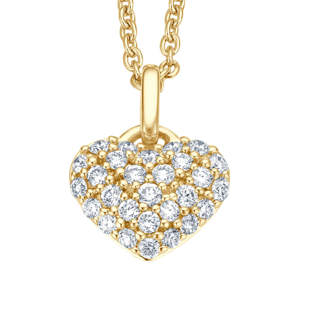 Kette mit "Brillant-Herz" Gelbgold 585