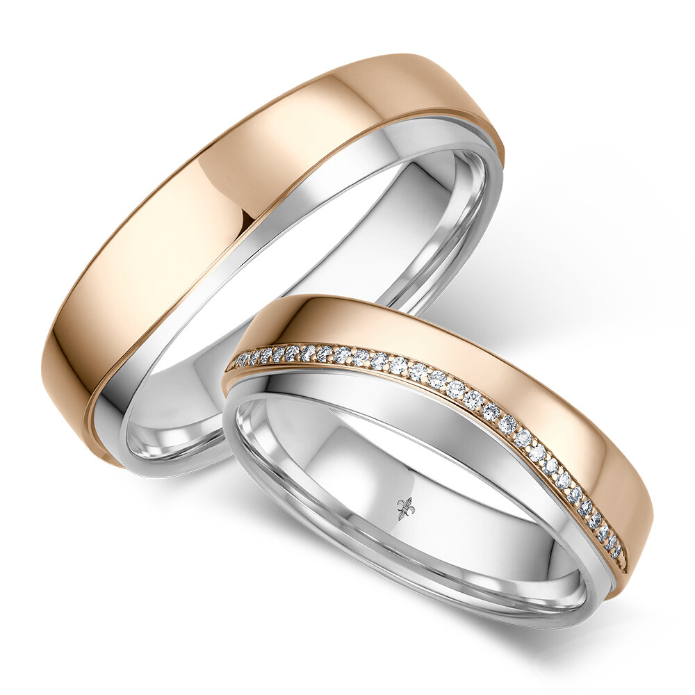 Trauringe Denise Weißgold & Roségold TR-0/TR-1-00083