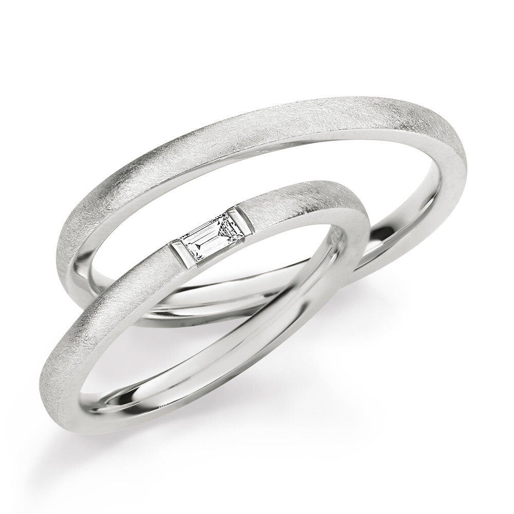 Trauringe Weißgold Baguette 70413