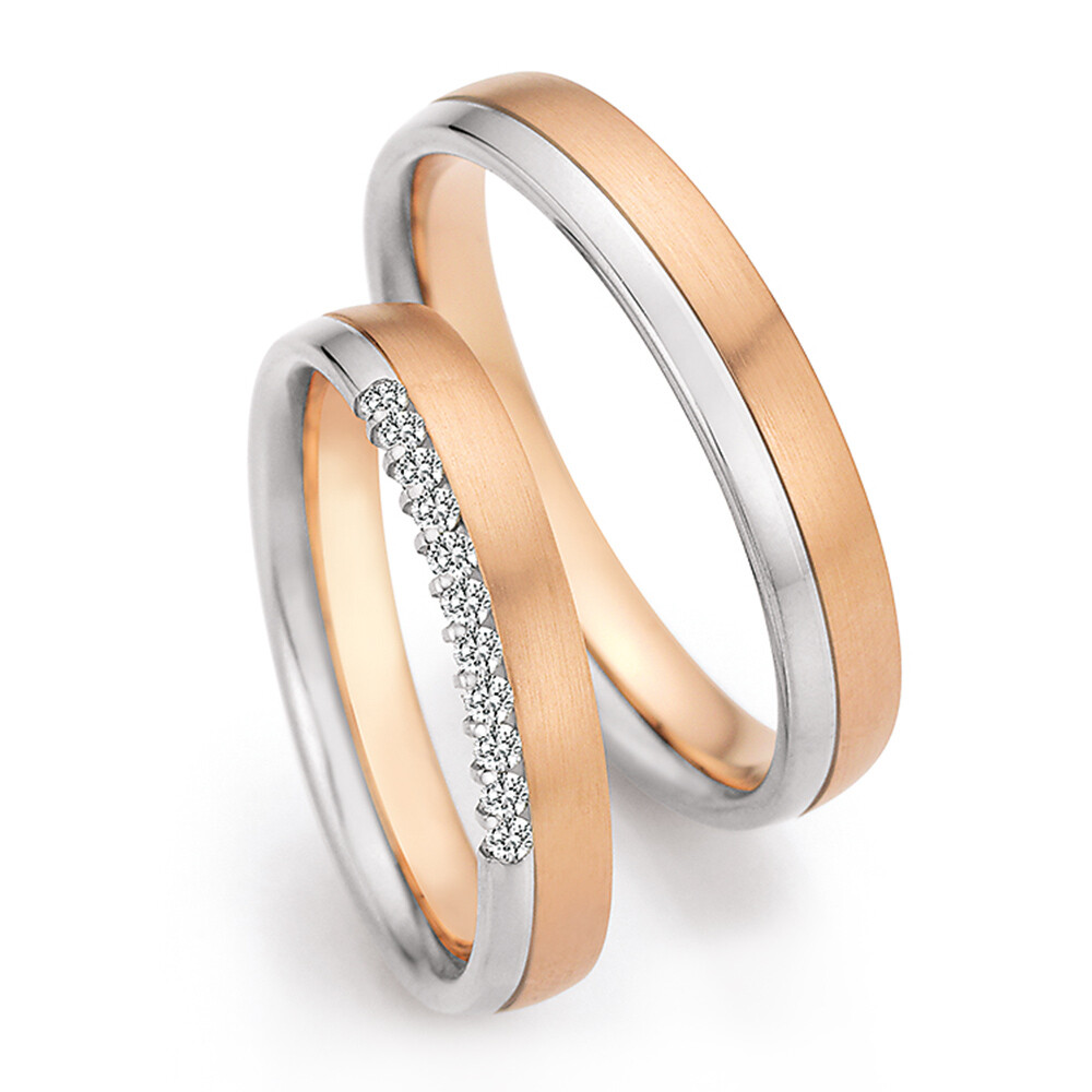 Trauringe Weißgold Honeymoon Brillant 70/70110
