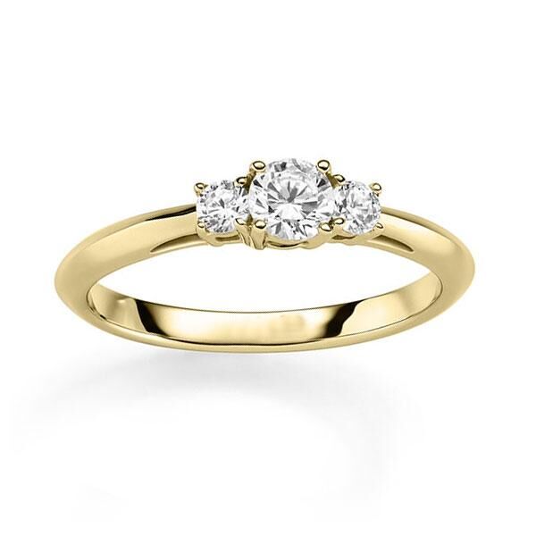 Verlobungsring Gelbgold 750 zus. 0,400ct. tw, vs RU-1830-14