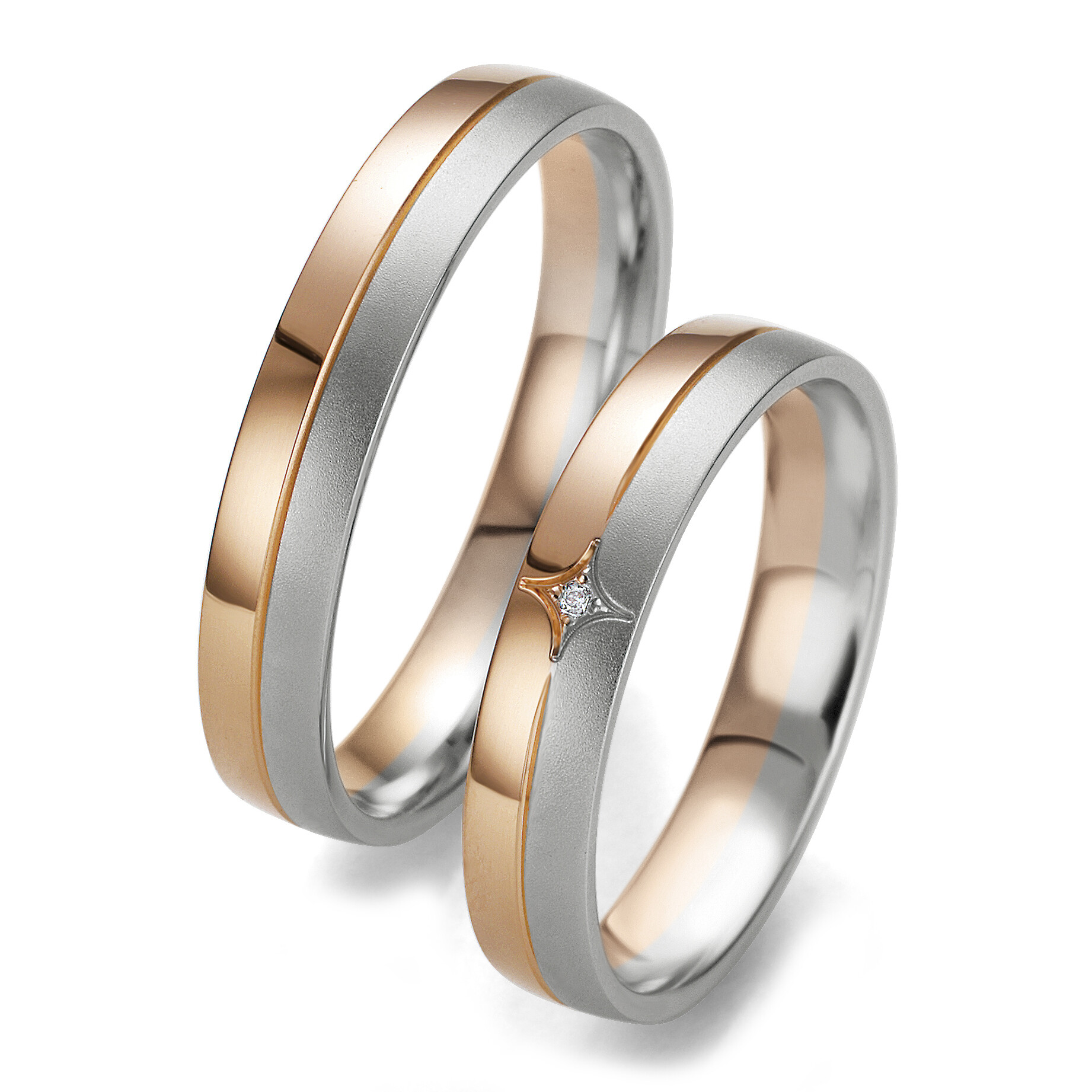 Trauringe Bicolor Smart Line 48/07099 & 48/007100