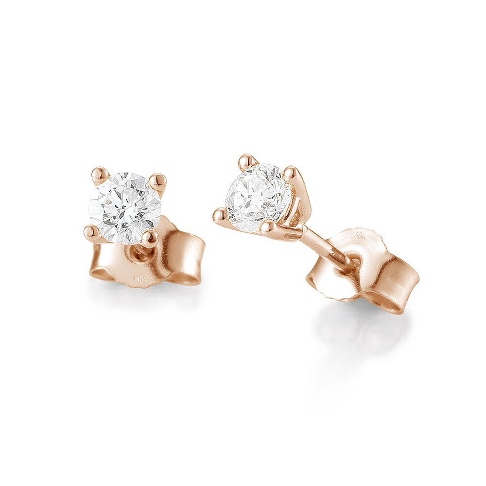 Ohrstecker 4er Krappe Rotgold Brillant BR159