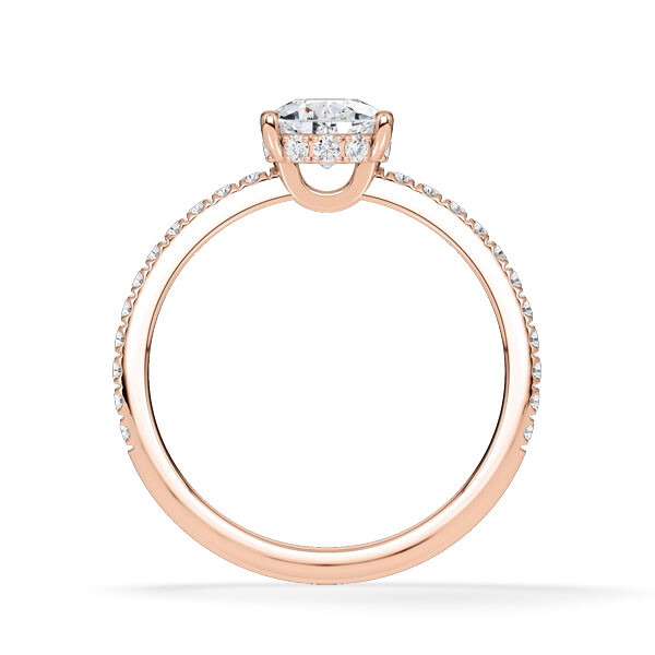 Ring Classic Hidden Halo Tropfen Rotgold Rubin 1903
