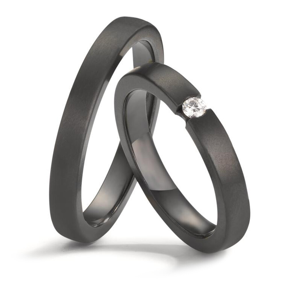 Eheringe aus Zirkonium Spann Brillant 0,050 ct.