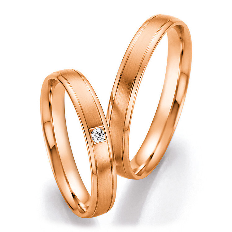 Trauringe Rotgold Brillant CR 66/41070 & 66/41080