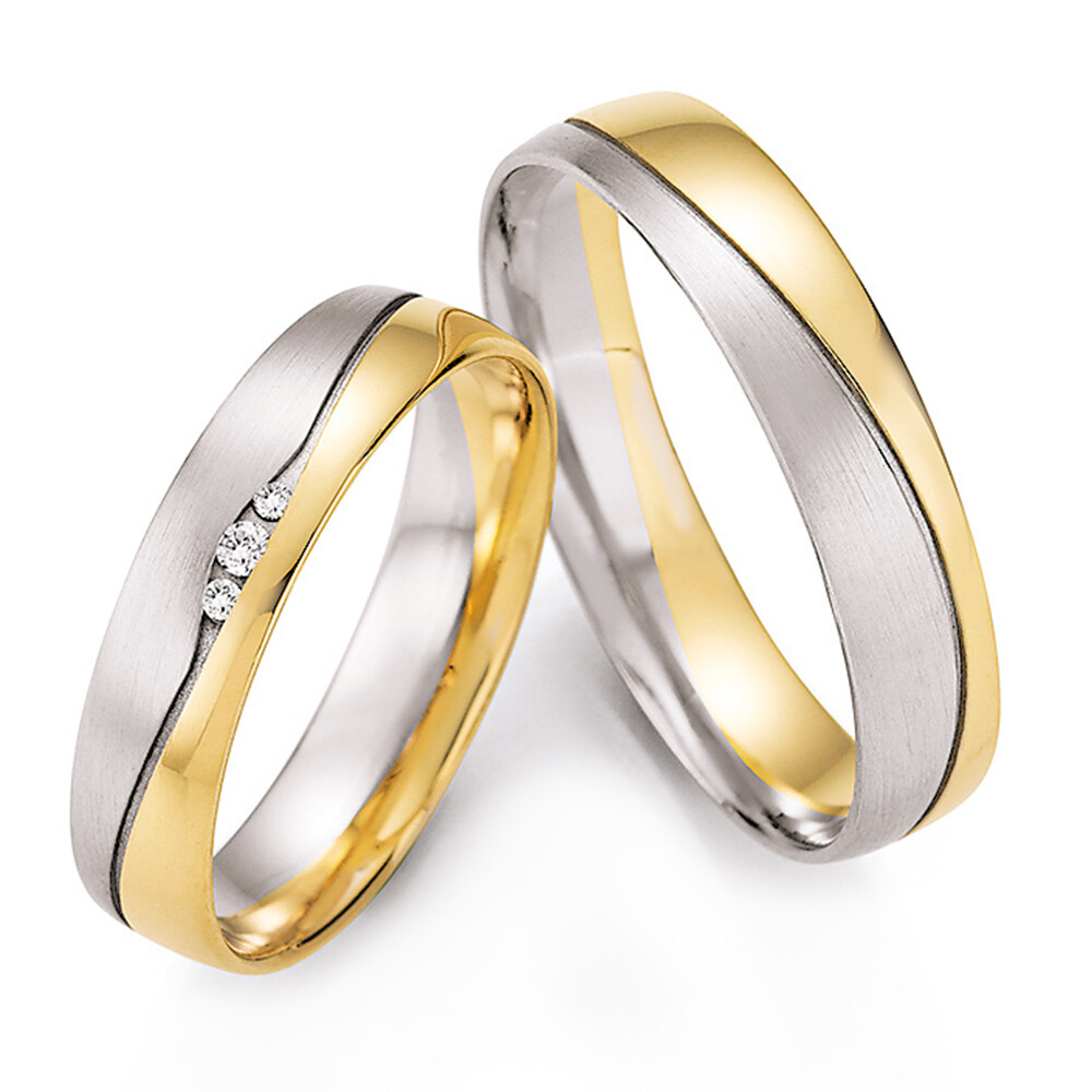 Trauringe 66/43050 & 66/43060 Weißgold & Gelbgold