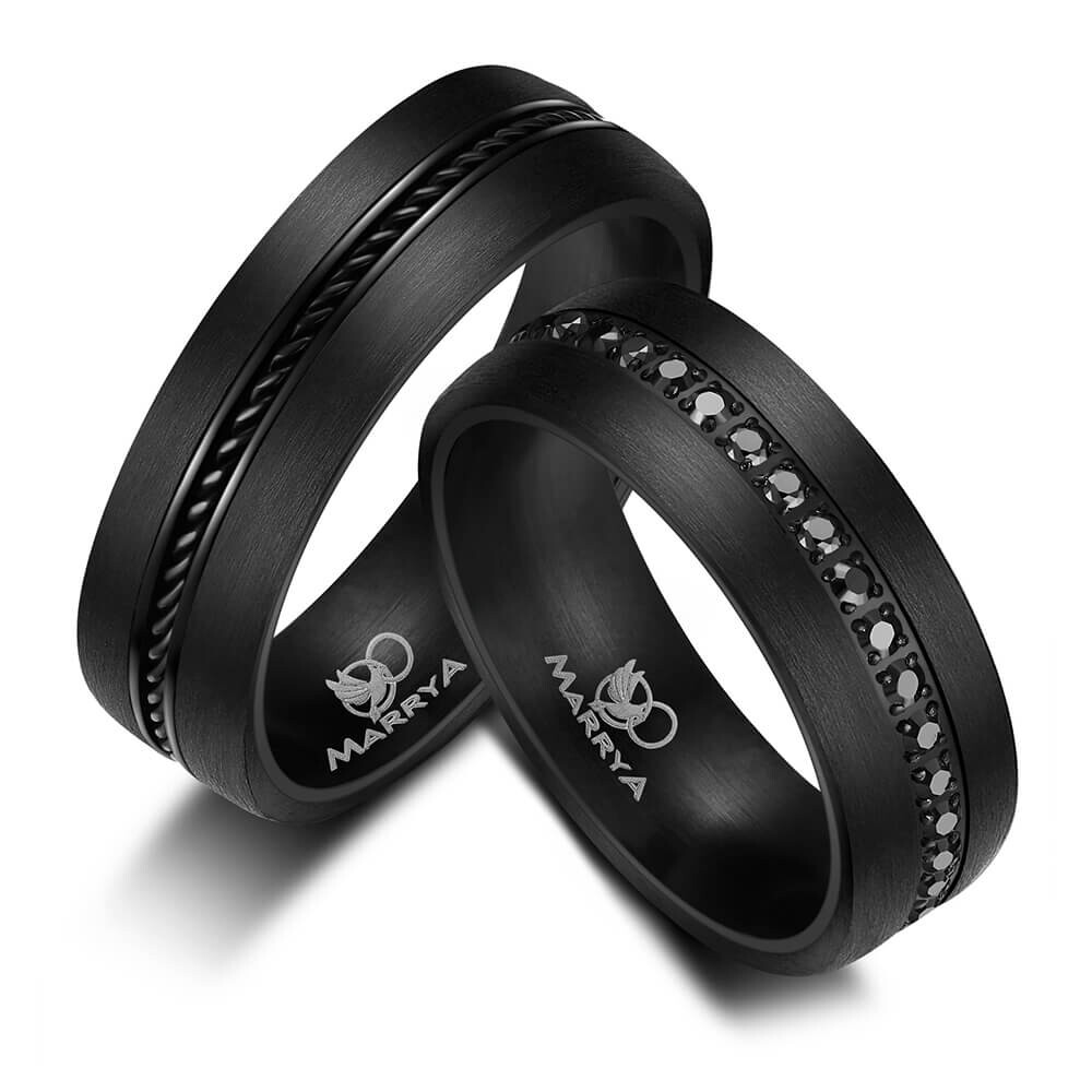 Trauringe Partnerringe Edelstahl Carbon Zirkonia