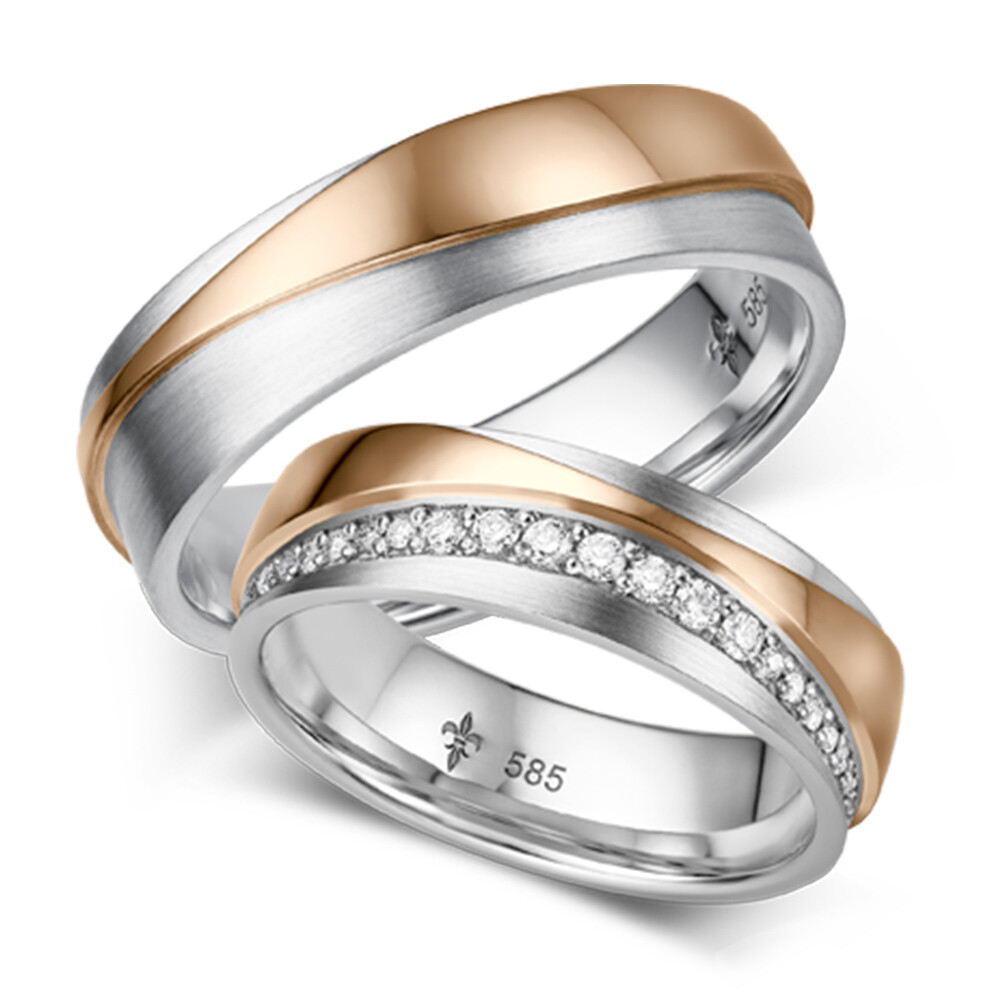 Trauringe Lana Weißgold & Roségold TR-0/TR-1-00050