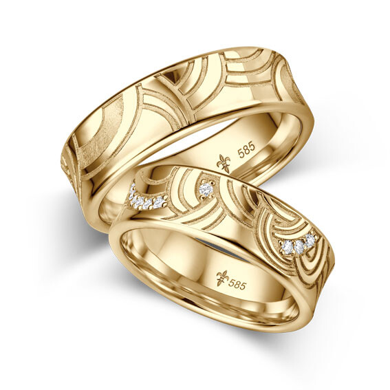 Trauringe Jacqueline Gelbgold Extravagant TR-0-00054 & TR-1-00054
