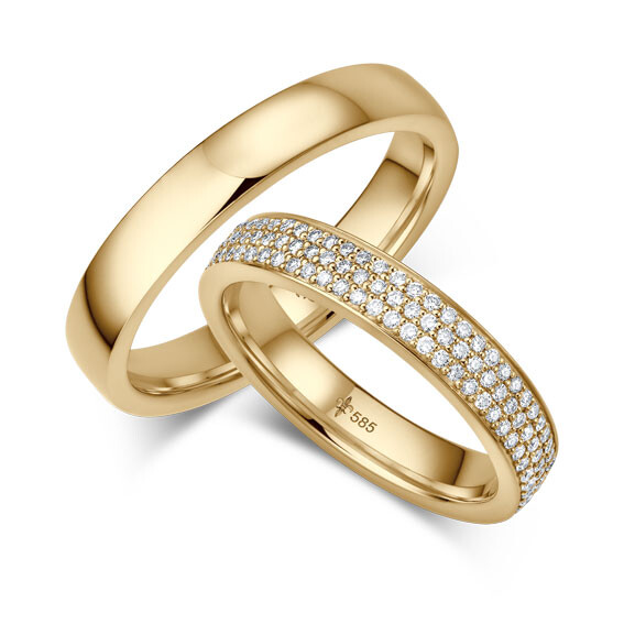 Trauringe Régine Gelbgold TR-0-09003 & TR-1-09003