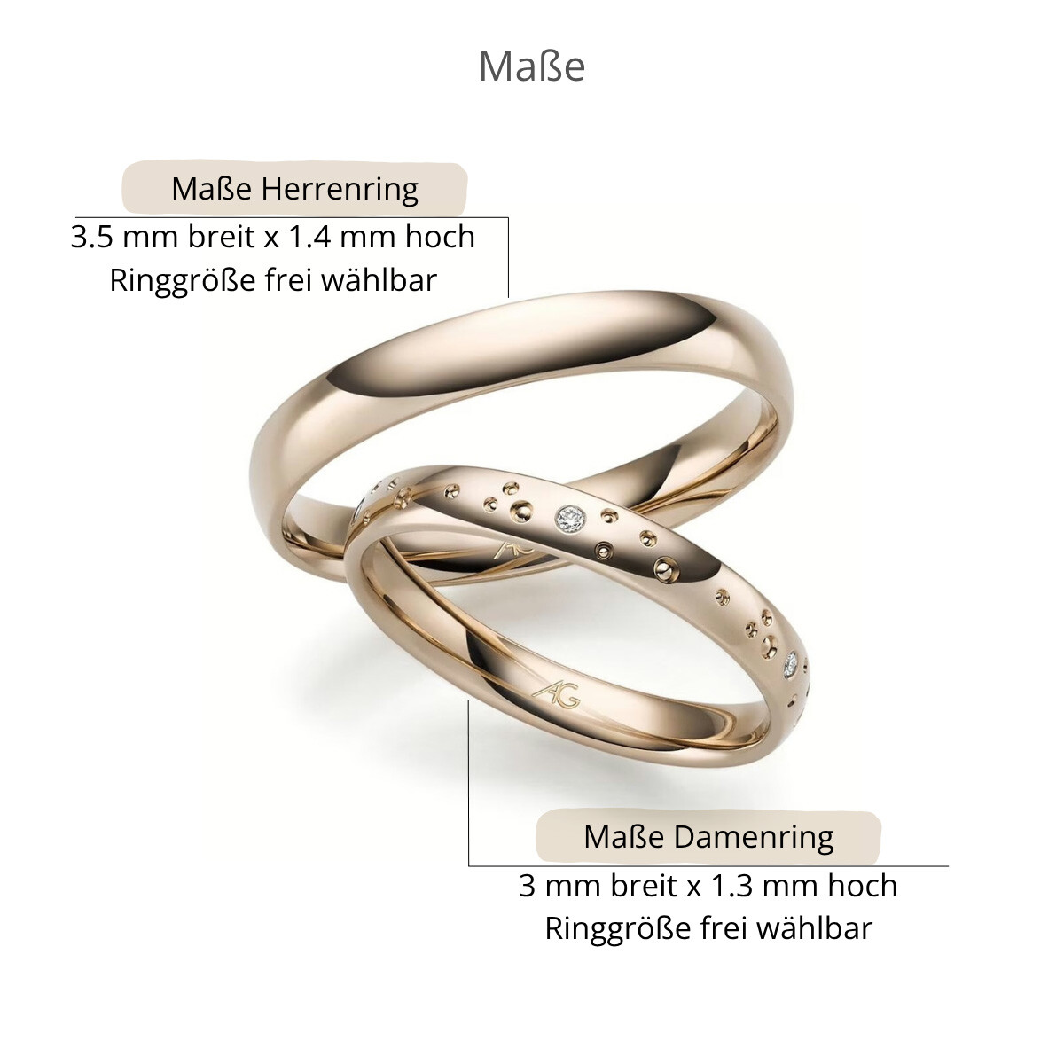 Trauringe Haselnussgold Dots Brillant AG31312