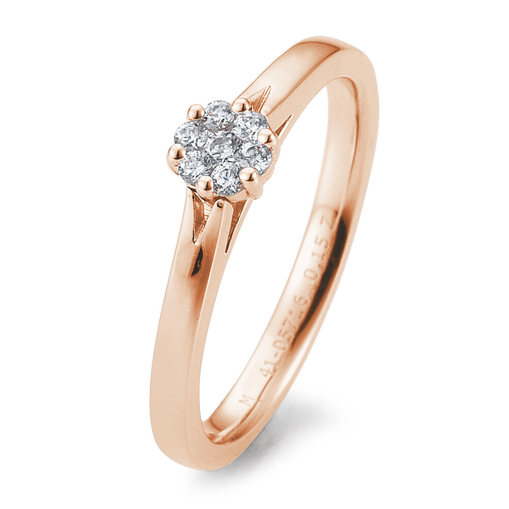 Verlobungsring Flower Rotgold Brillant 41/05716