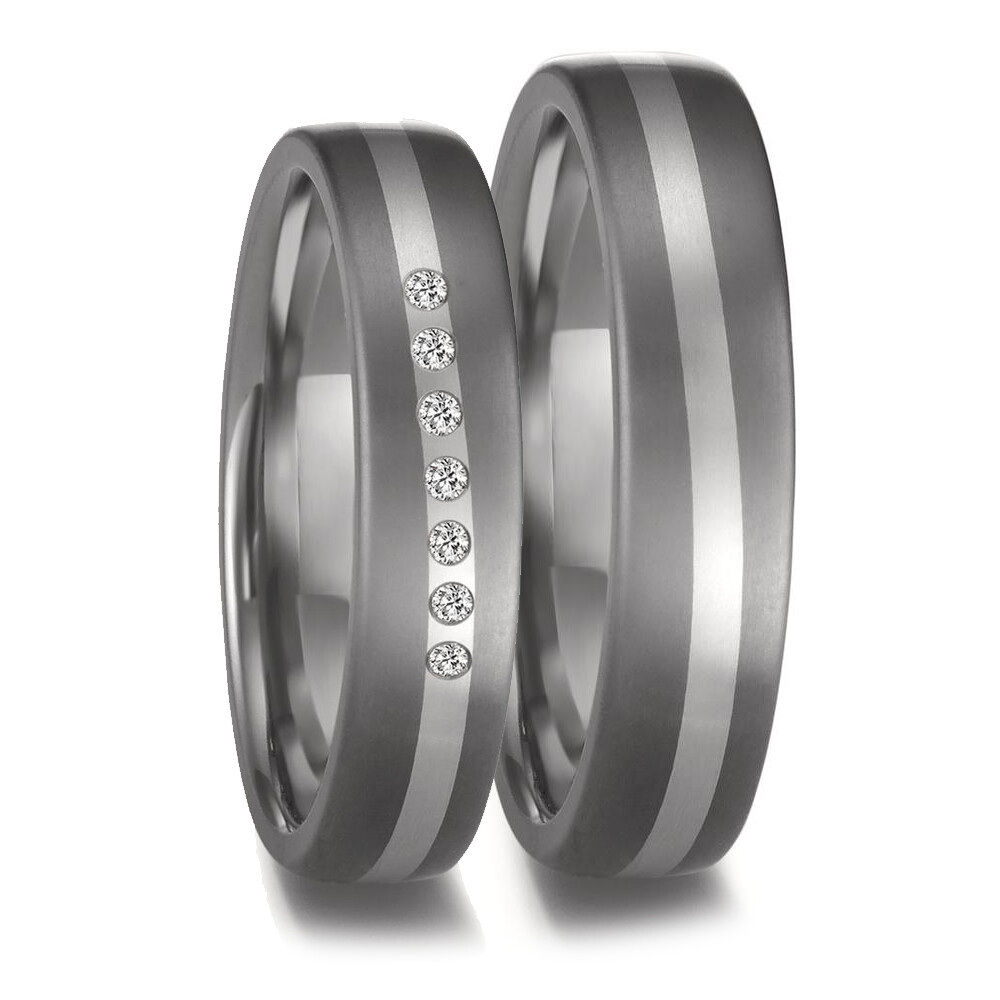Trauringe aus Tantal & Platin Brillant TNO52681