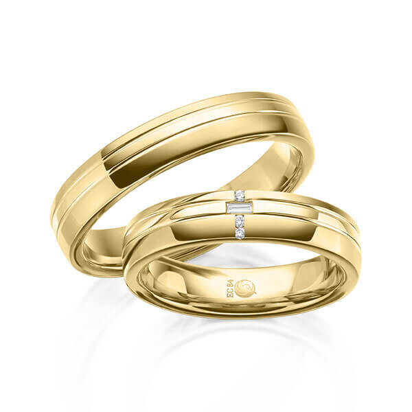 Trauringe Baguette Brillant Gelbgold RU-1614