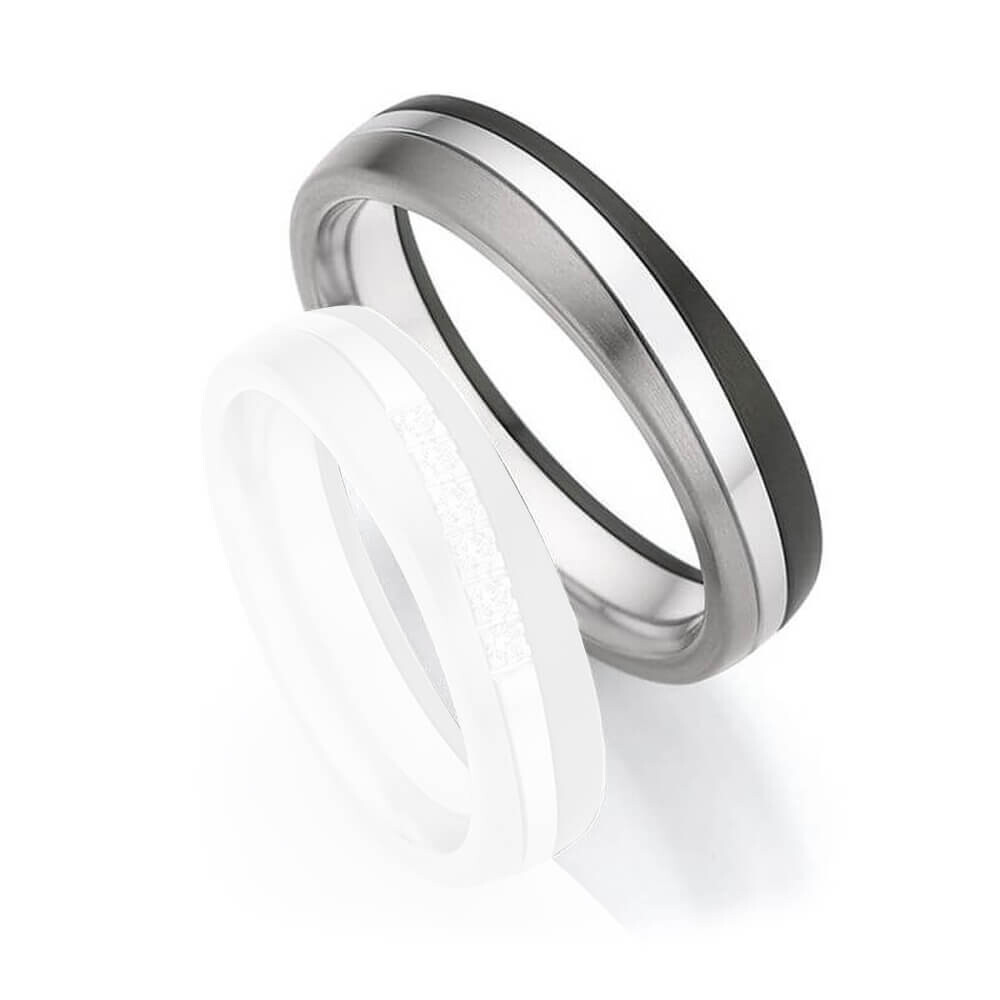 Herrenring Surfing Colors Zirkonium & Weißgold 585 & Titan 1420020