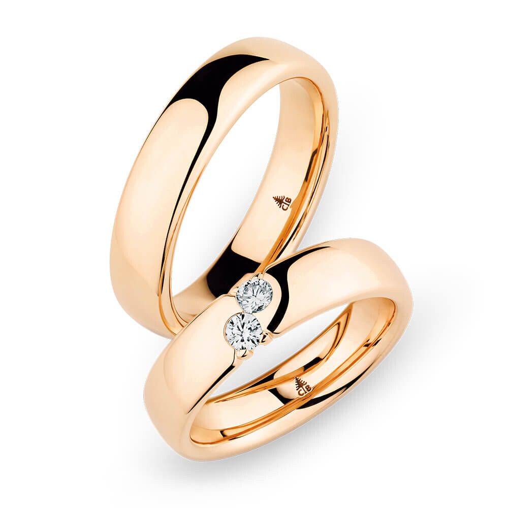 Trauringe Roségold 243654 & 280103