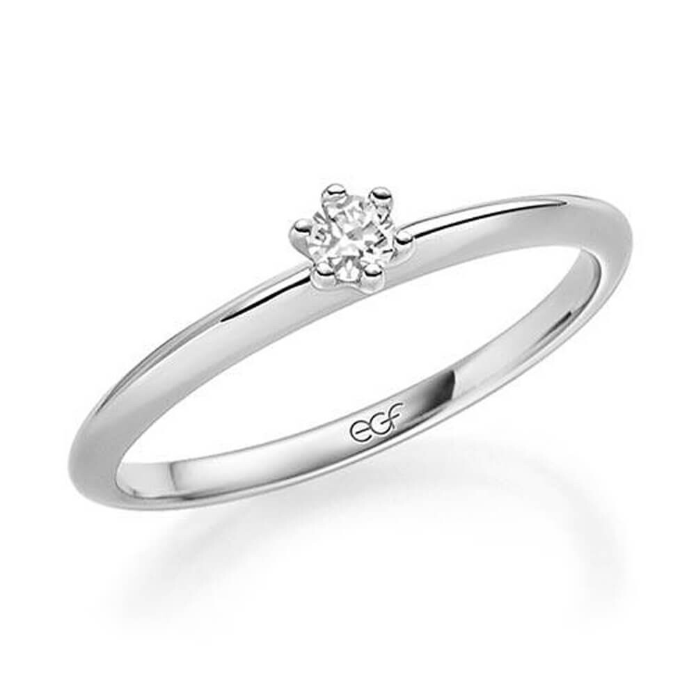 Verlobungsring Chaton-Solitär Weißgold Brillant F1285