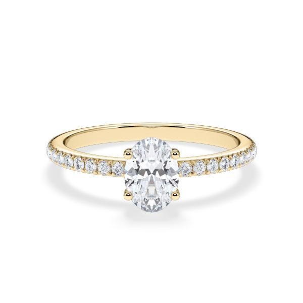 Verlobungsring Hidden Halo Oval Gelbgold RU-1902