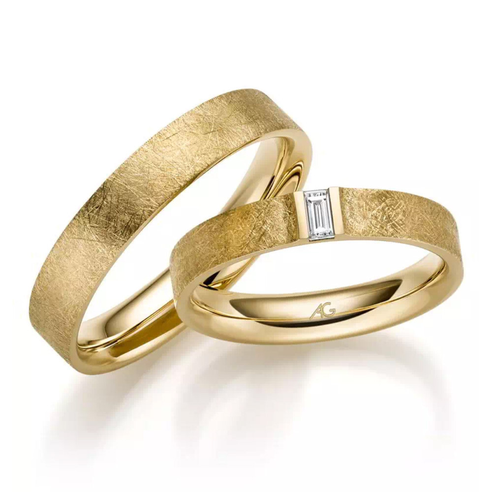 Trauringe Gelbgold Baguette 4/31302/3.7 / 31302/4.5