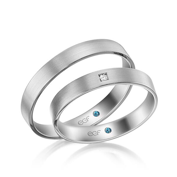 Trauringe Palladium-Silber Brillant F-4012-4