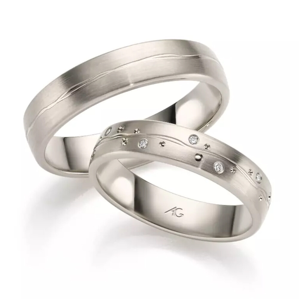 Trauringe Elfenbein-Gold Dots Brillant 0,050 ct.