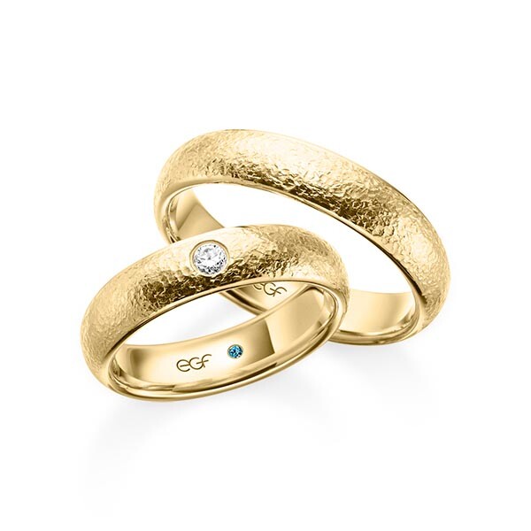 Trauringe Gelbgold Crushed Brillant F-1348-3