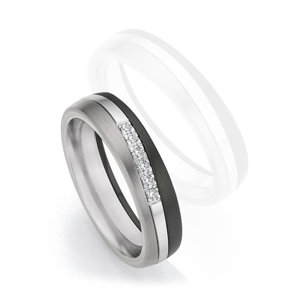 Damenring Surfing Colors Zirkonium & Weißgold 585 & Titan 1420010