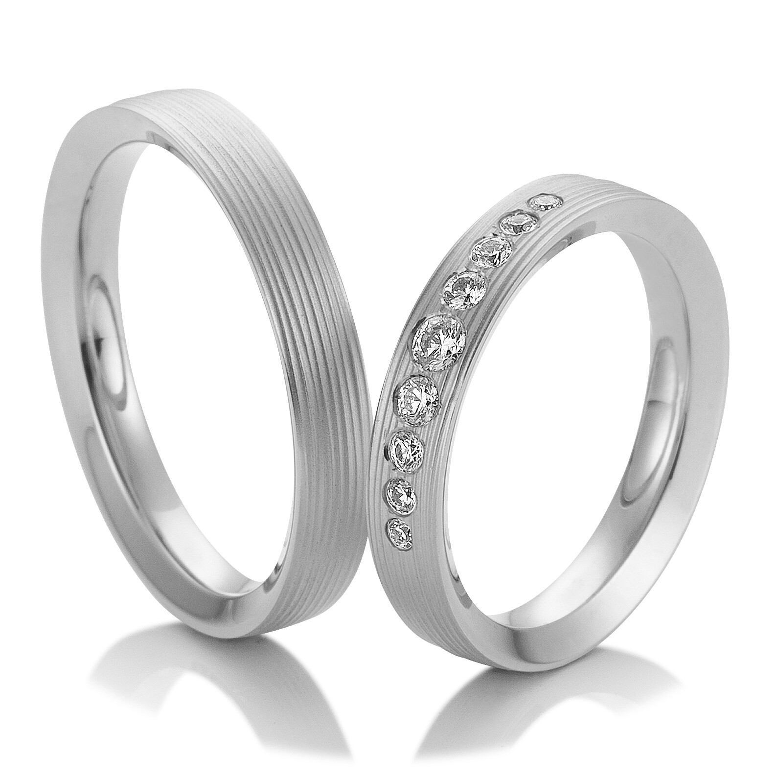 Trauringe Weißgold 48/04253 & 48/04254