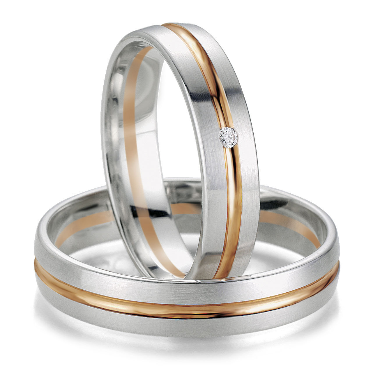 Trauringe Bicolor Weißgold & Rotgold