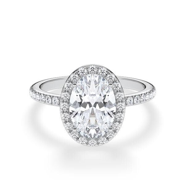 Verlobungsring Hidden Halo Oval Platin RU-1902