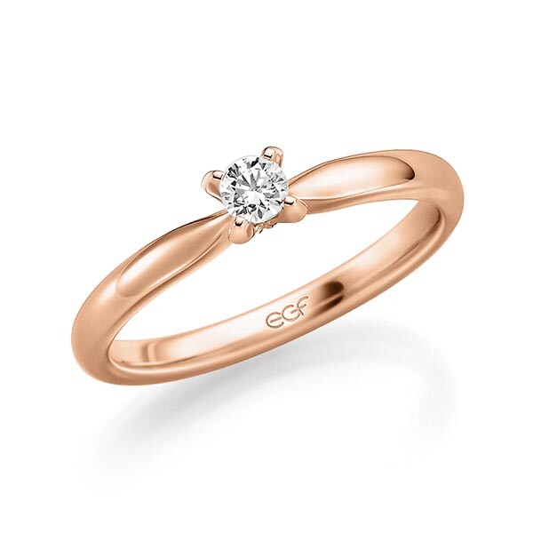 Verlobungsring Rotgold Solitär 0.150 ct. Brillant 1277