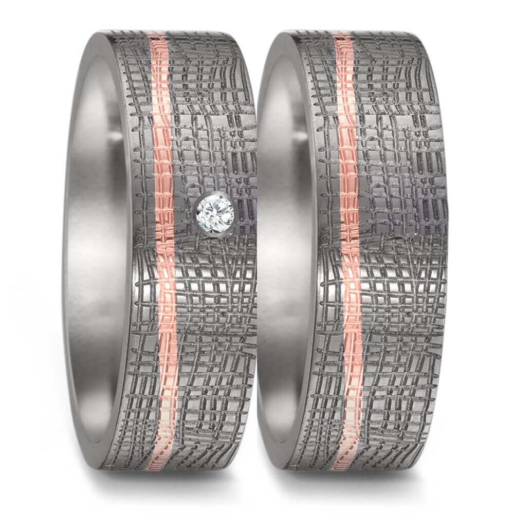Partnerringe Tantal Rotgold 750 Brillant TRS52TN577