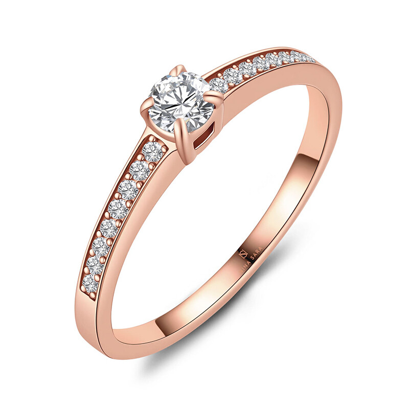 Verlobungsring Pavé Edelstahl Rot Zirkonia NS-09