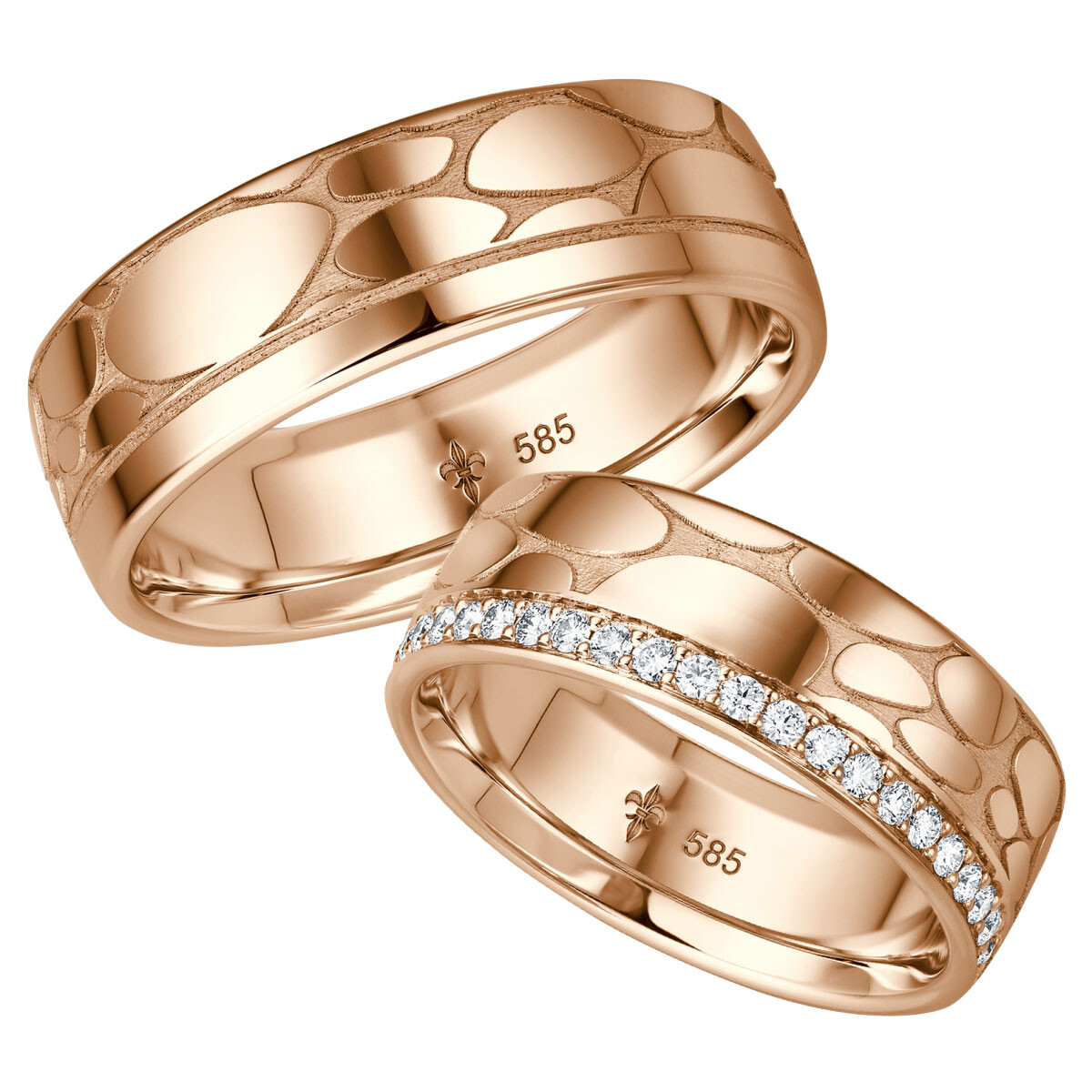 Extravagante Trauringe aus Rotgold Cara Brillant