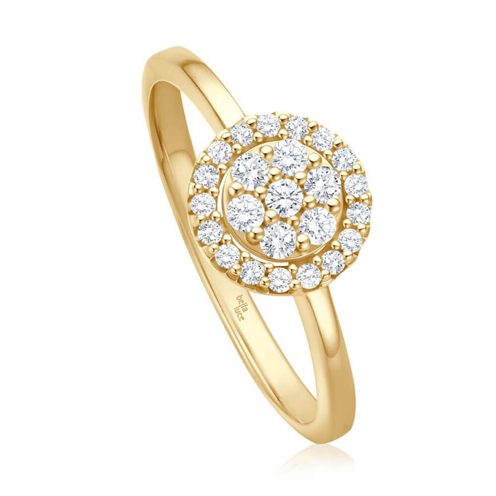 Diamantring Pavee Gelbgold Brillant 0,250 ct.