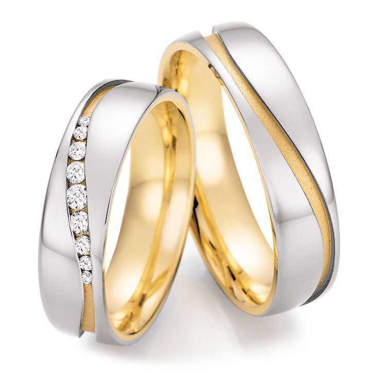 Trauringe Bicolor Honeymoon 66/42150 & 66/42160 Weißgold Gelbgold