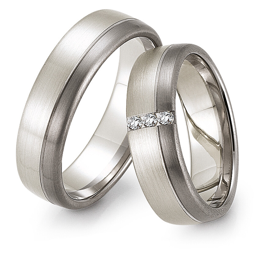 Eheringe Trauringe Weißgold 375 & Palladium 500 4/28201/6 & 28201/6
