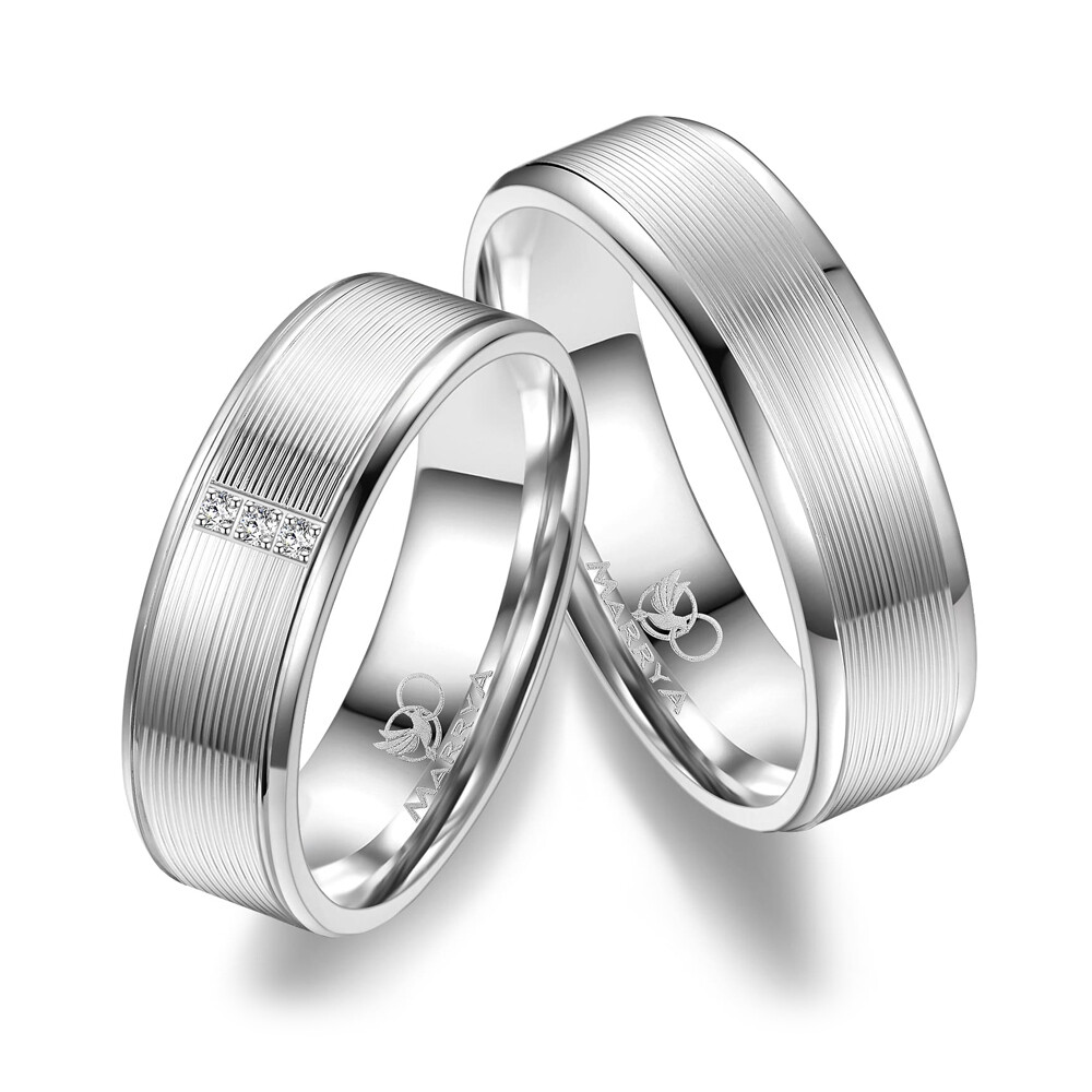 Trauringe Partnerringe Sterlingsilber 925 Zirkonia MA SI-08