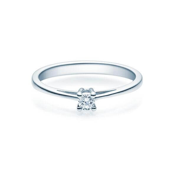 Verlobungsring Solitär 4er Krappe 18010 Weißgold RU-1501