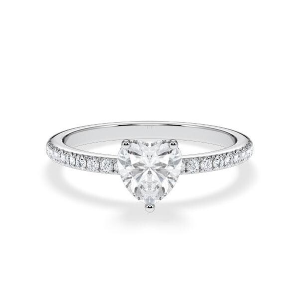 Verlobungsring Hidden Halo Lab-Grown Herz-Diamant Platin RU-1900