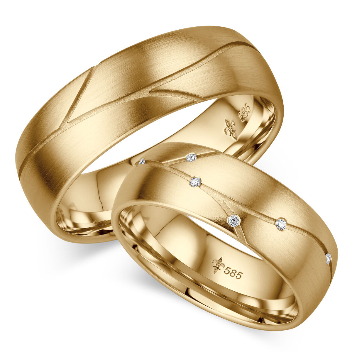 Trauringe Isabelle Gelbgold TR-0-00018 & TR-1-00018