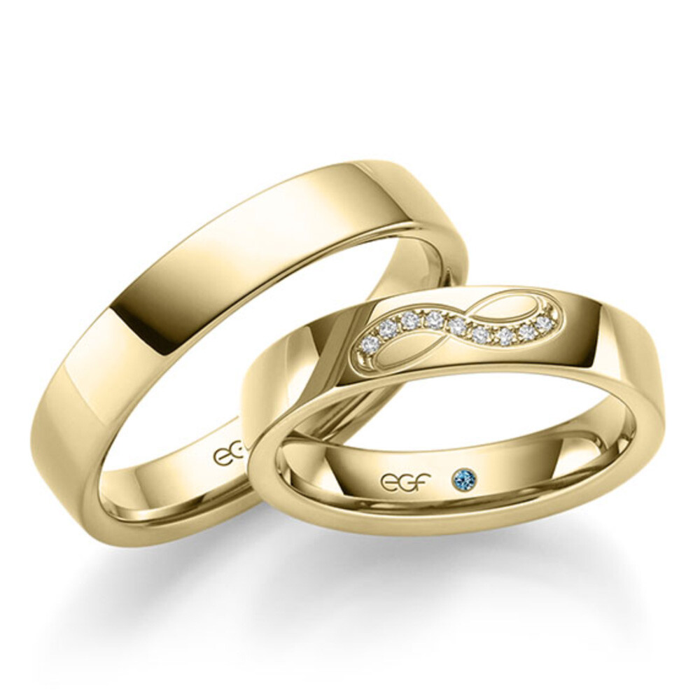 Trauringe Infinity Gelbgold Brillant F-1398-3